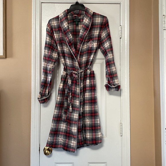 Lauren Ralph Lauren Other - Ralph Lauren Plaid Cotton Flannel Robe Lounge